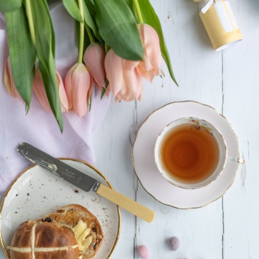 stock photograph of an easter table setting by surrey social stock photographers