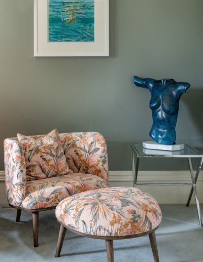 a colourful cocktail chair styled for an interior photo shoot in surrey