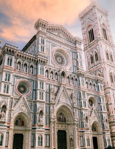 a church in florence at sunset shot by travel photographers surrey social stock photography