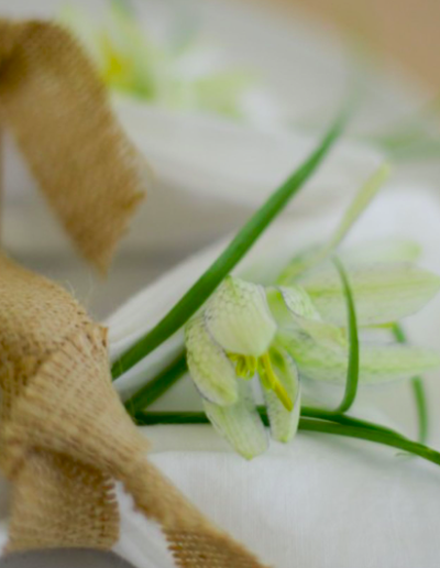 a floral table setting