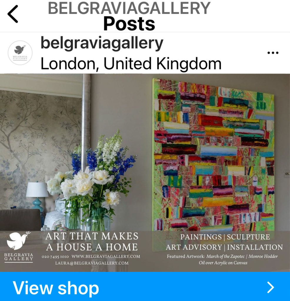 belgravia gallery instagram image featuring product photography by surrey social stock photography