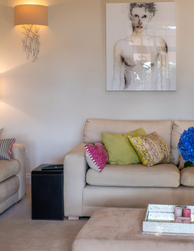 a colourful sitting room in surrey