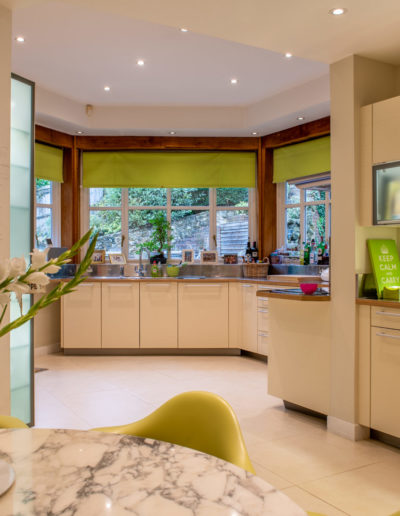 a bright kitchen styled for a property photography shoot by surrey social stock photography