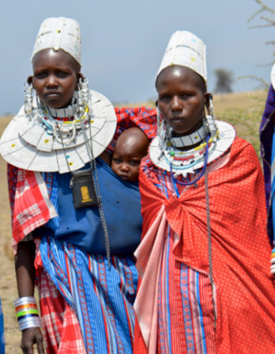 maasai tribeswomen in ceremonial wear